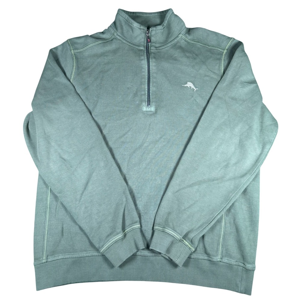 Tommy Bahama Relax 1/4 Zip Pullover Green Mens Small - Picture 2 of 6